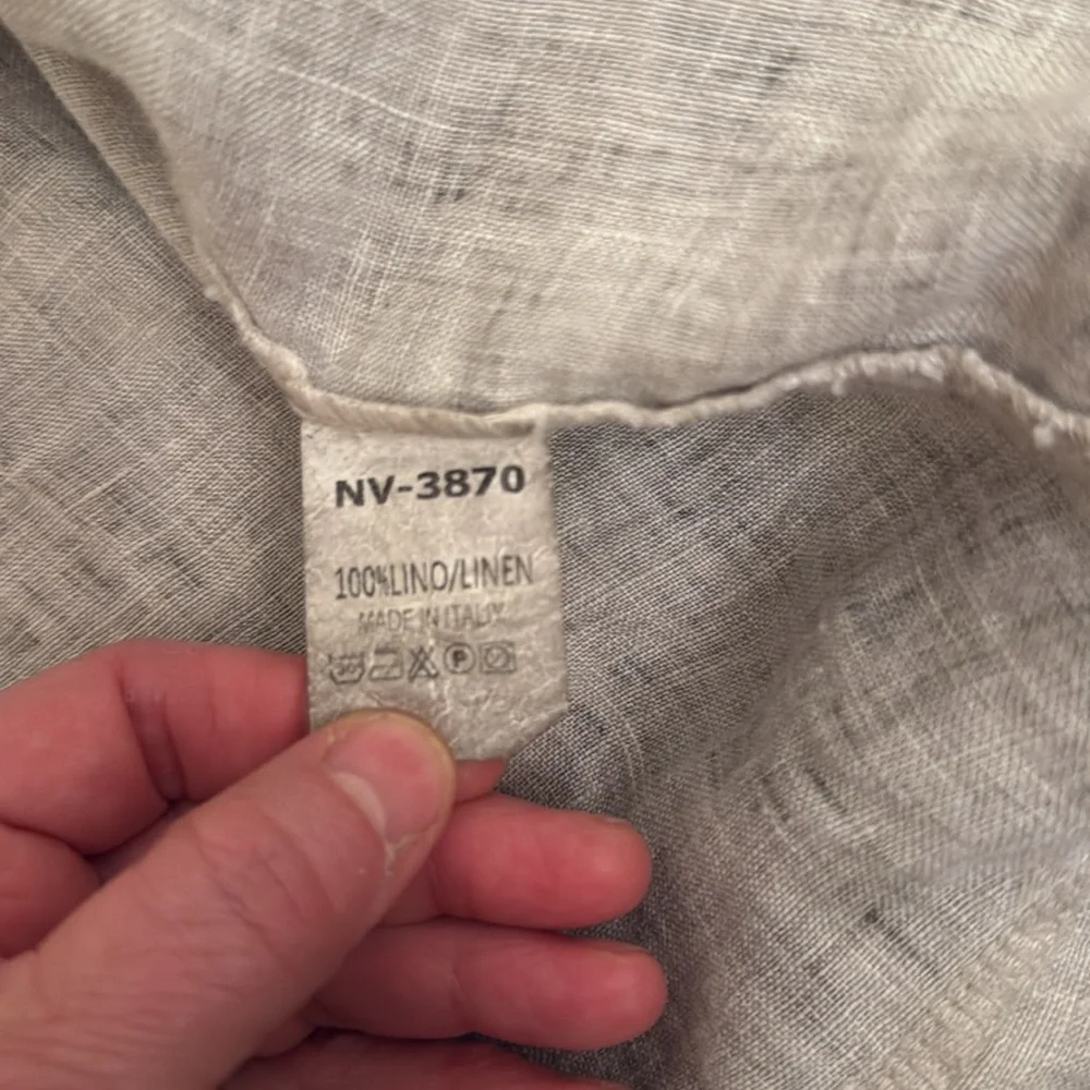 Women's Natural Linen Jean Style Jacket - Picture 3 of 3